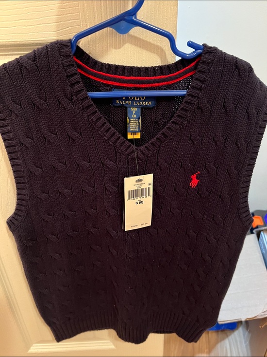 Ralph Lauren Other - Ralph Lauren Men’s Navy Cable-Knit V-Neck Sweater Vest with Red Pony
